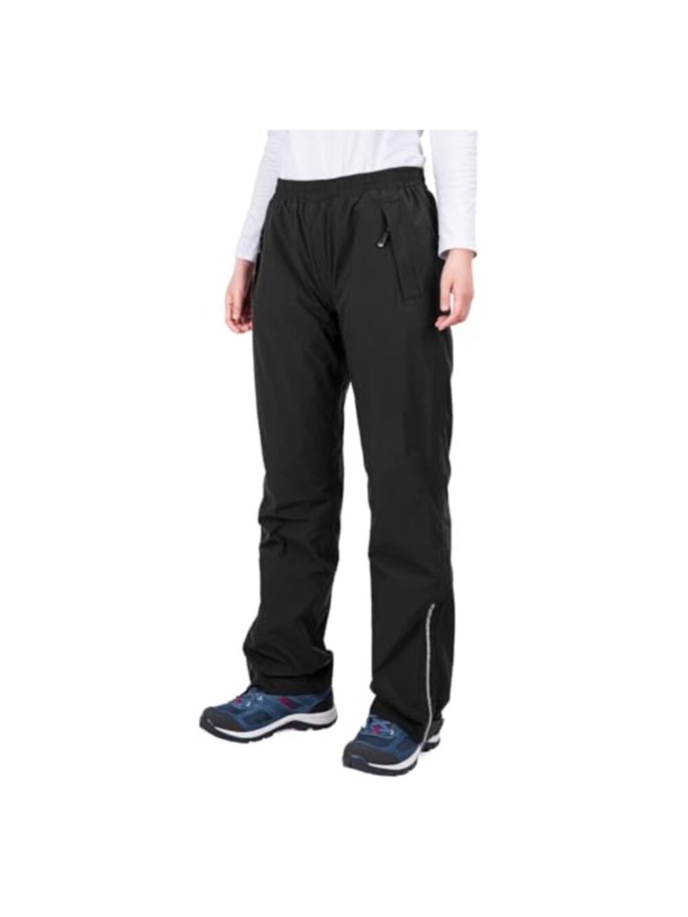 Waterproof Rain Pants for Women, Lightweight Hiking Over Pants with Zippered